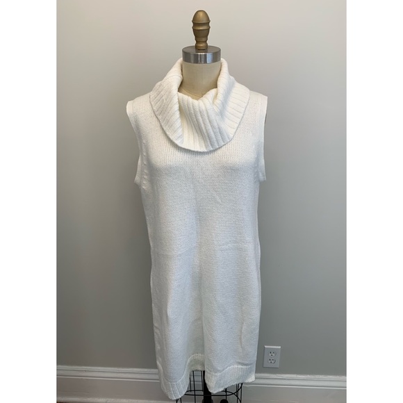 Halogen Sleeveless Turtleneck Tunic Sweater Cream - Picture 2 of 9
